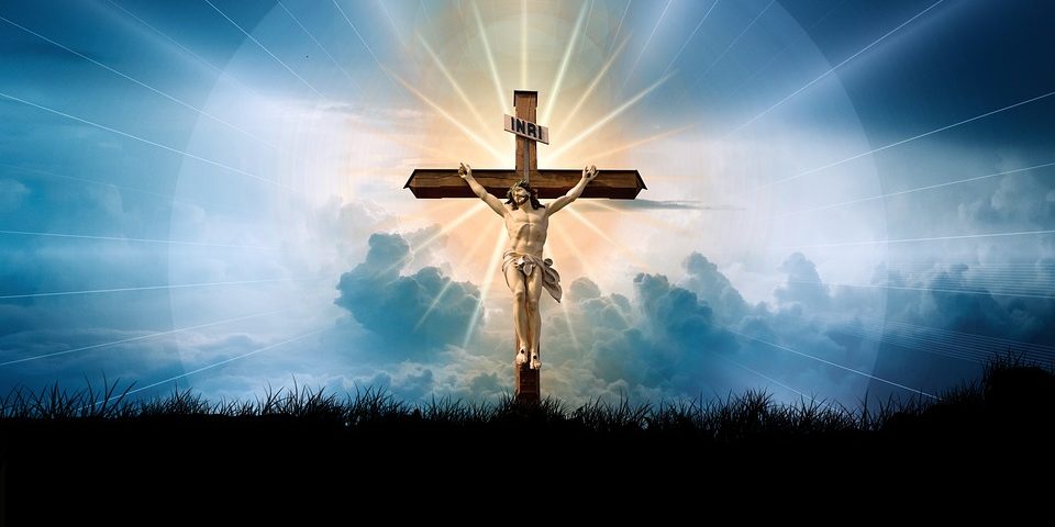 Cross of Jesus shining with God's glory